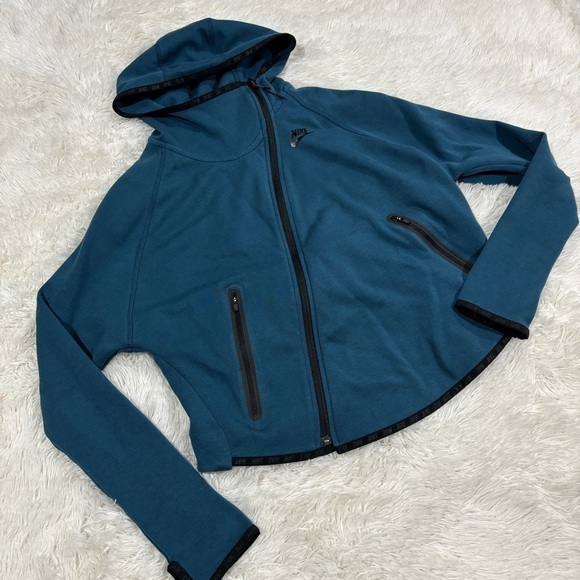 Nike Tech Butterfly Modern Thermal Jacket Teal Woman’s Size Small - Picture 3 of 15